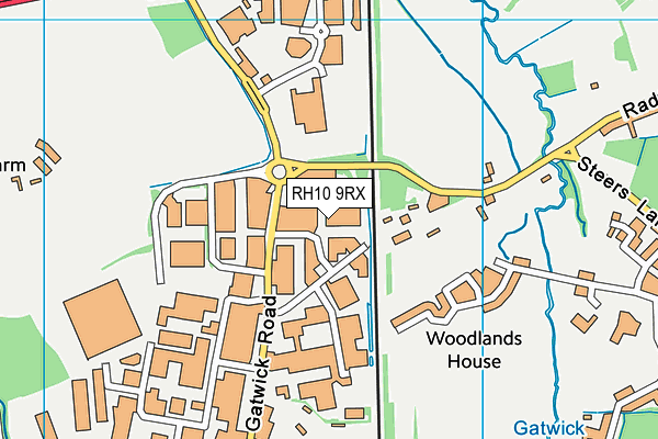 RH10 9RX map - OS VectorMap District (Ordnance Survey)
