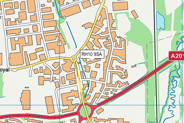 RH10 9SA map - OS VectorMap District (Ordnance Survey)