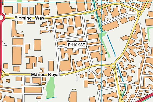 RH10 9SE map - OS VectorMap District (Ordnance Survey)