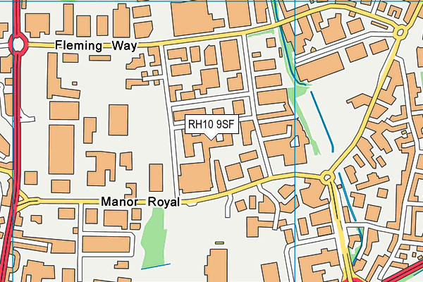RH10 9SF map - OS VectorMap District (Ordnance Survey)