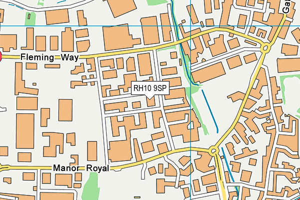 RH10 9SP map - OS VectorMap District (Ordnance Survey)