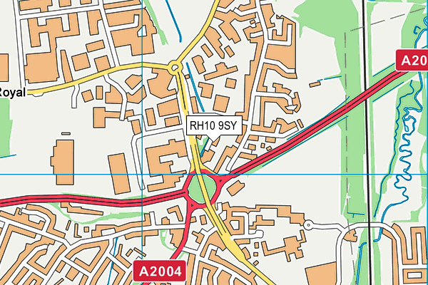 RH10 9SY map - OS VectorMap District (Ordnance Survey)