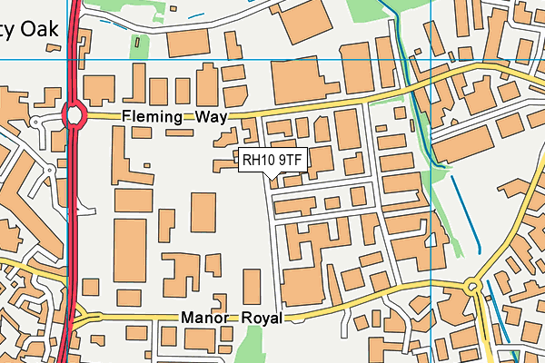 RH10 9TF map - OS VectorMap District (Ordnance Survey)