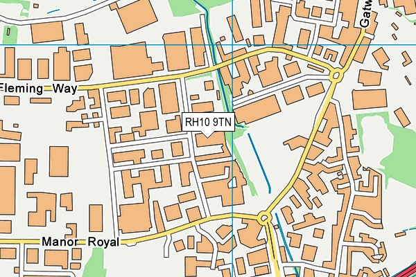 RH10 9TN map - OS VectorMap District (Ordnance Survey)