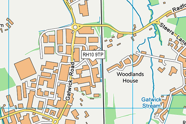 The Gatwick School map (RH10 9TP) - OS VectorMap District (Ordnance Survey)