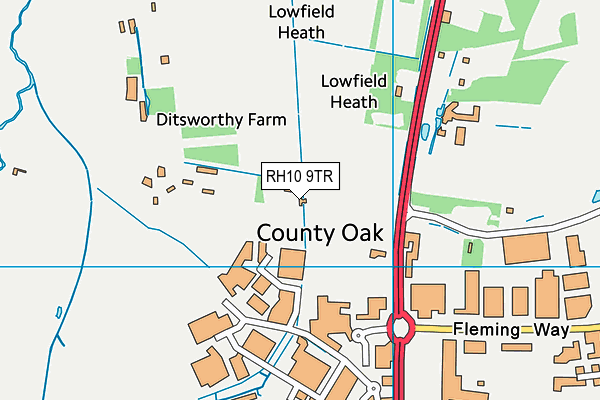 RH10 9TR map - OS VectorMap District (Ordnance Survey)