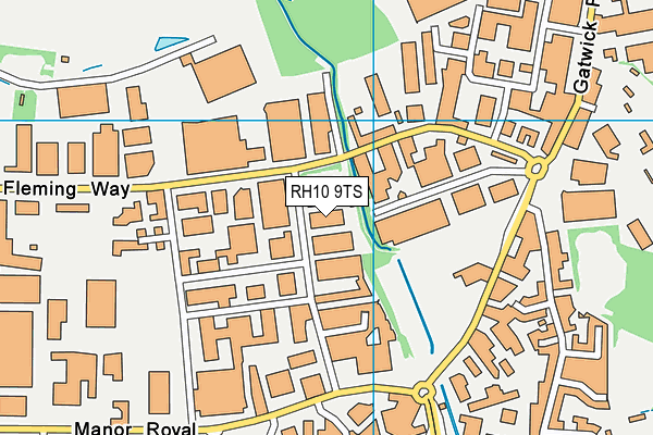 RH10 9TS map - OS VectorMap District (Ordnance Survey)
