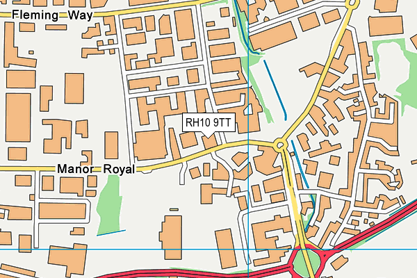 RH10 9TT map - OS VectorMap District (Ordnance Survey)