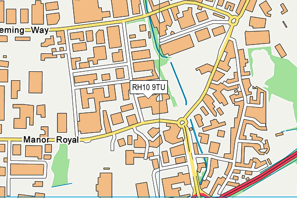 RH10 9TU map - OS VectorMap District (Ordnance Survey)