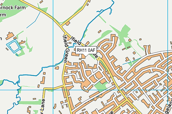 RH11 0AF map - OS VectorMap District (Ordnance Survey)