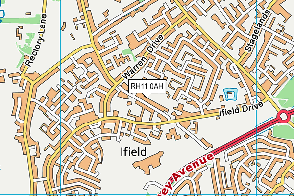 RH11 0AH map - OS VectorMap District (Ordnance Survey)