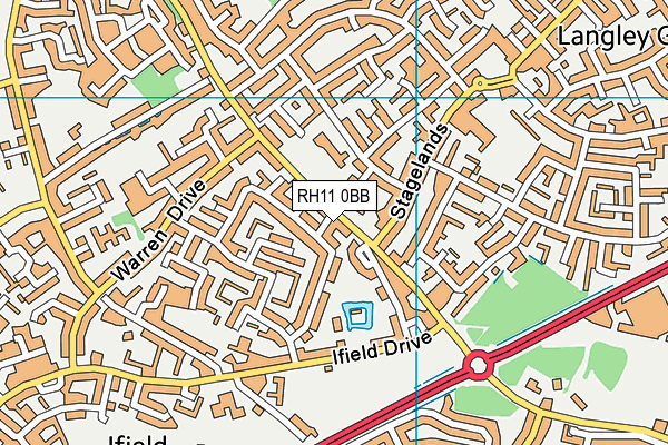 RH11 0BB map - OS VectorMap District (Ordnance Survey)