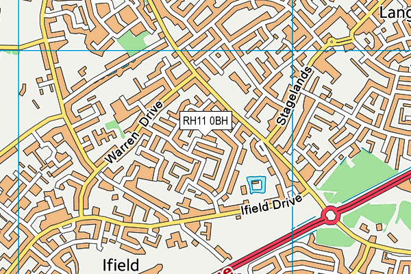 RH11 0BH map - OS VectorMap District (Ordnance Survey)