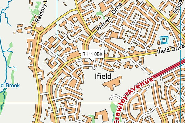 RH11 0BX map - OS VectorMap District (Ordnance Survey)