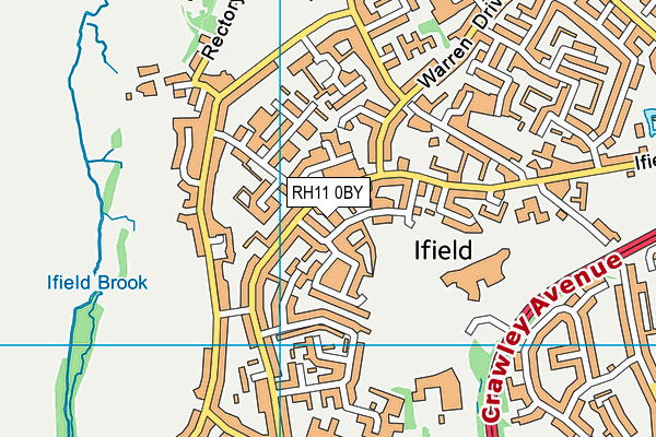 RH11 0BY map - OS VectorMap District (Ordnance Survey)