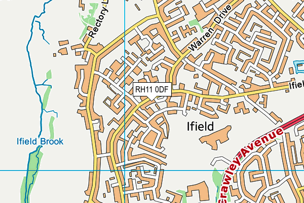 RH11 0DF map - OS VectorMap District (Ordnance Survey)