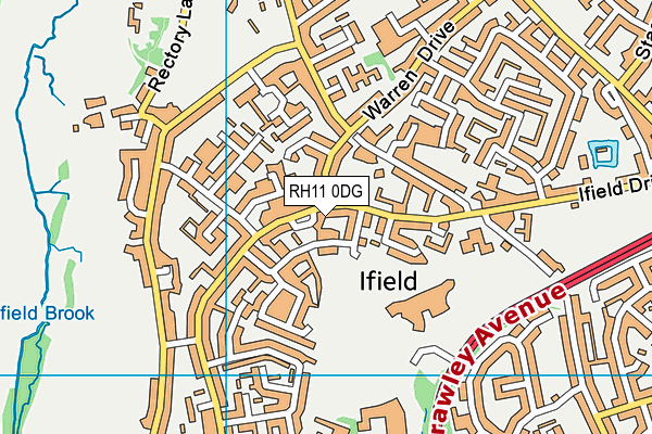 RH11 0DG map - OS VectorMap District (Ordnance Survey)