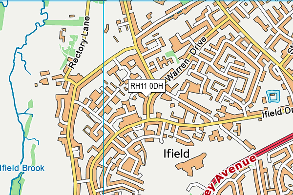 RH11 0DH map - OS VectorMap District (Ordnance Survey)