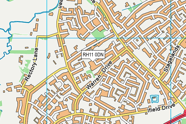 RH11 0DN map - OS VectorMap District (Ordnance Survey)