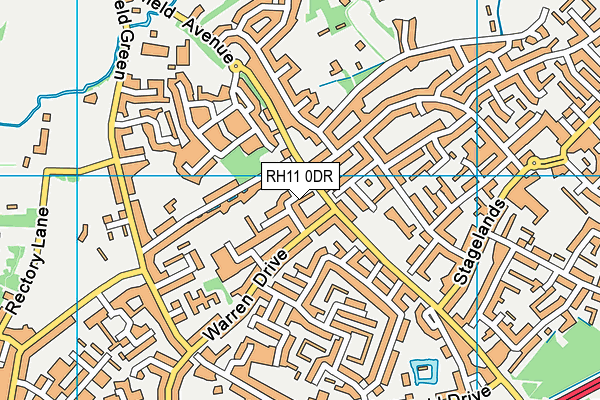 RH11 0DR map - OS VectorMap District (Ordnance Survey)