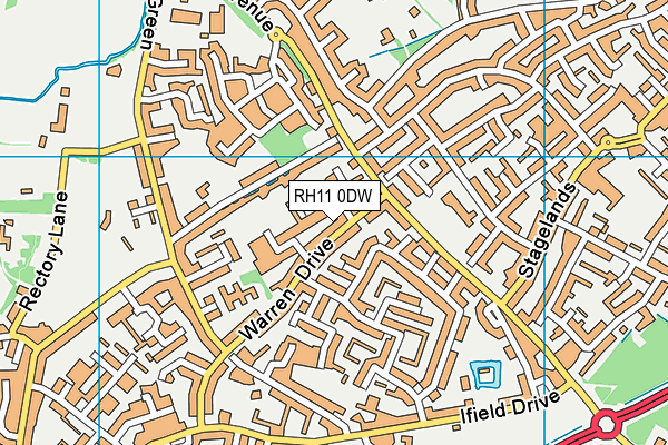 RH11 0DW map - OS VectorMap District (Ordnance Survey)