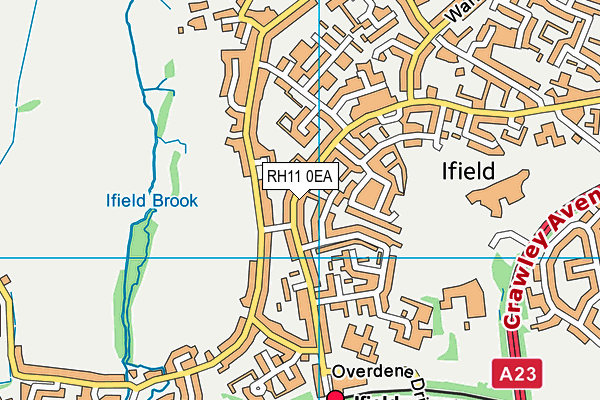 RH11 0EA map - OS VectorMap District (Ordnance Survey)