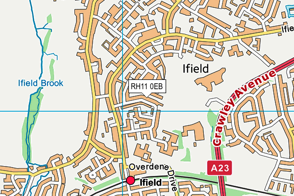 RH11 0EB map - OS VectorMap District (Ordnance Survey)