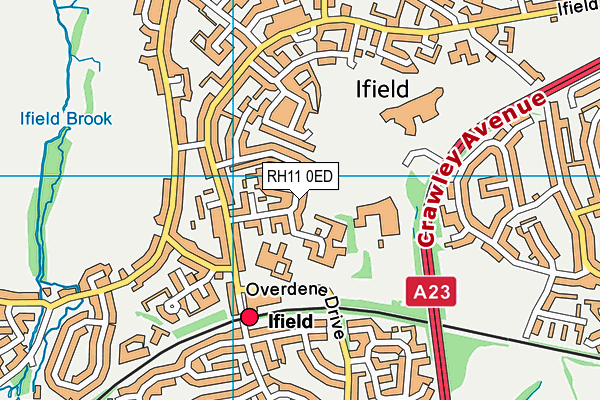 RH11 0ED map - OS VectorMap District (Ordnance Survey)