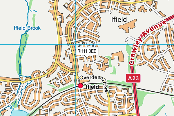 RH11 0EE map - OS VectorMap District (Ordnance Survey)