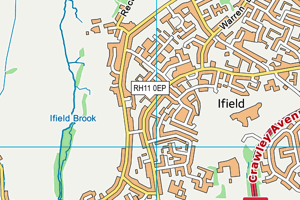 RH11 0EP map - OS VectorMap District (Ordnance Survey)