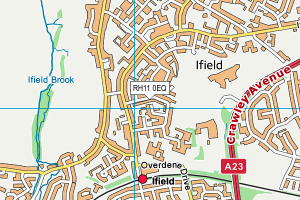 RH11 0EQ map - OS VectorMap District (Ordnance Survey)