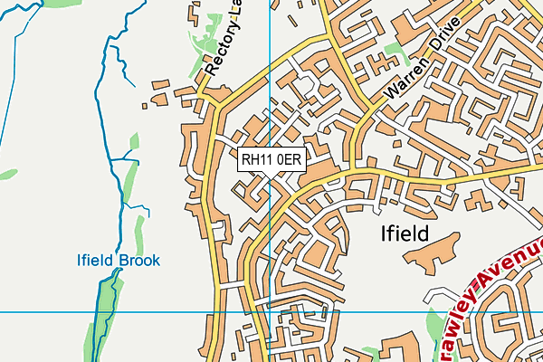 RH11 0ER map - OS VectorMap District (Ordnance Survey)