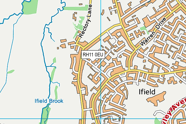 RH11 0EU map - OS VectorMap District (Ordnance Survey)