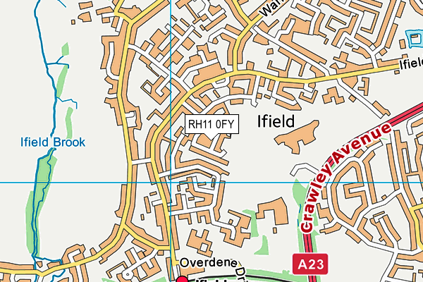 RH11 0FY map - OS VectorMap District (Ordnance Survey)