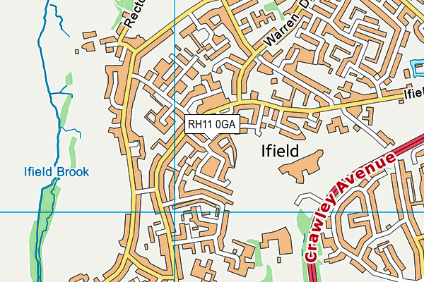 RH11 0GA map - OS VectorMap District (Ordnance Survey)