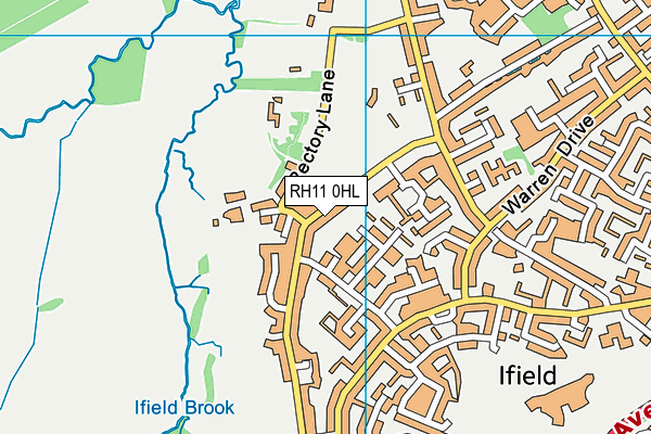 RH11 0HL map - OS VectorMap District (Ordnance Survey)