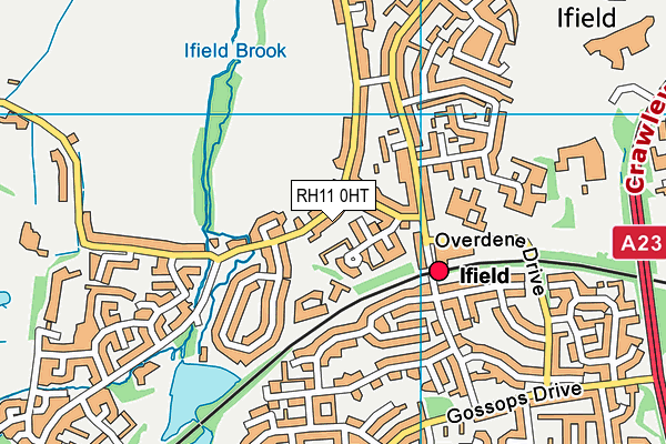 RH11 0HT map - OS VectorMap District (Ordnance Survey)