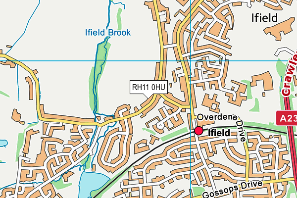 RH11 0HU map - OS VectorMap District (Ordnance Survey)