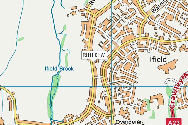 RH11 0HW map - OS VectorMap District (Ordnance Survey)