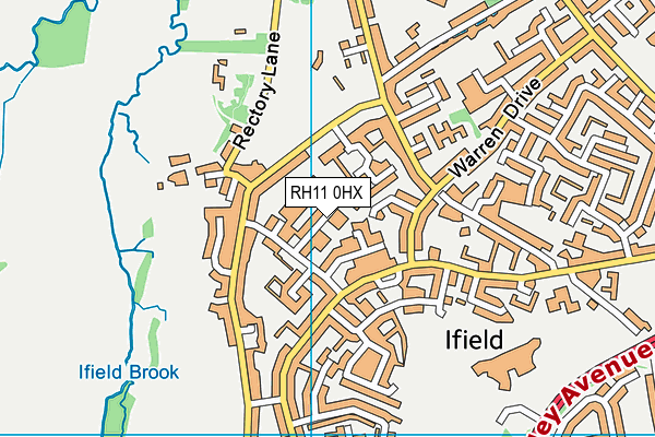RH11 0HX map - OS VectorMap District (Ordnance Survey)