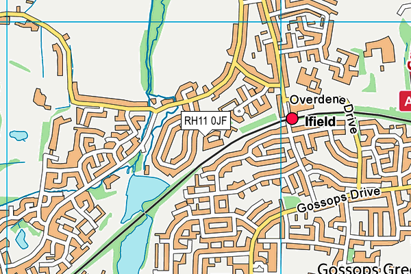 RH11 0JF map - OS VectorMap District (Ordnance Survey)