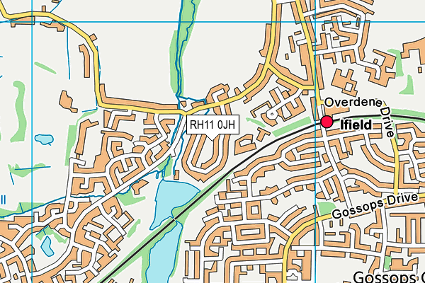 RH11 0JH map - OS VectorMap District (Ordnance Survey)