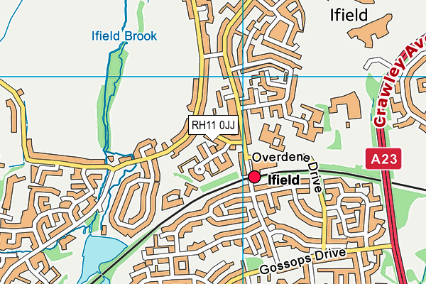 RH11 0JJ map - OS VectorMap District (Ordnance Survey)