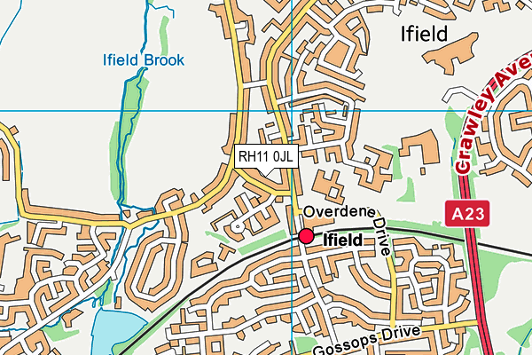 RH11 0JL map - OS VectorMap District (Ordnance Survey)