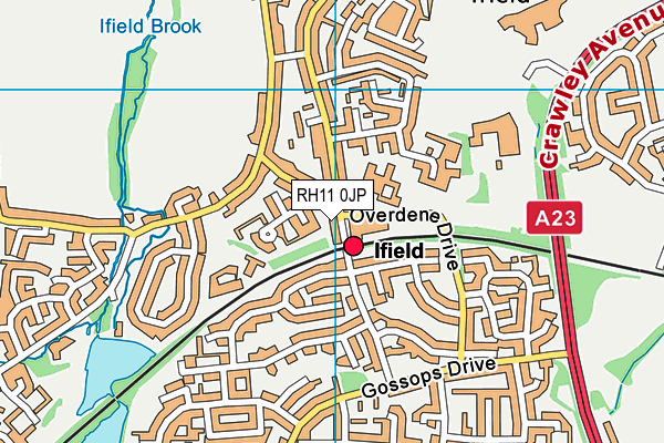 RH11 0JP map - OS VectorMap District (Ordnance Survey)