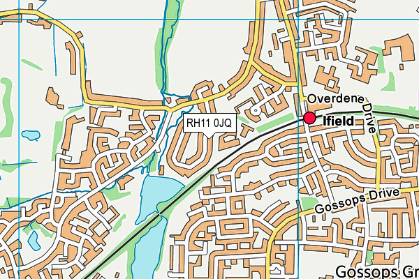 RH11 0JQ map - OS VectorMap District (Ordnance Survey)