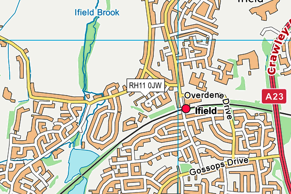 RH11 0JW map - OS VectorMap District (Ordnance Survey)