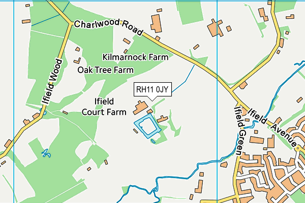 RH11 0JY map - OS VectorMap District (Ordnance Survey)