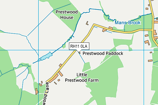 RH11 0LA map - OS VectorMap District (Ordnance Survey)