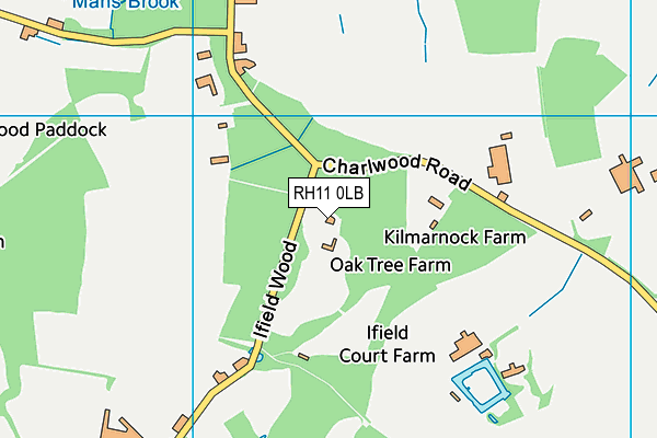 RH11 0LB map - OS VectorMap District (Ordnance Survey)